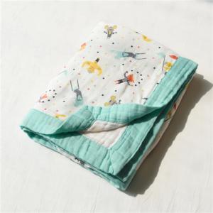 Buy cheap Zero Formaldehyde Muslin Stroller Blanket / Lightweight Baby Cotton Swaddle Wraps product