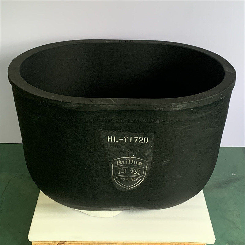 Good Thermal Conductivity Chemical Stability Oval Type Crucible Metal Melting Silicon Carbide Graphite Crucible