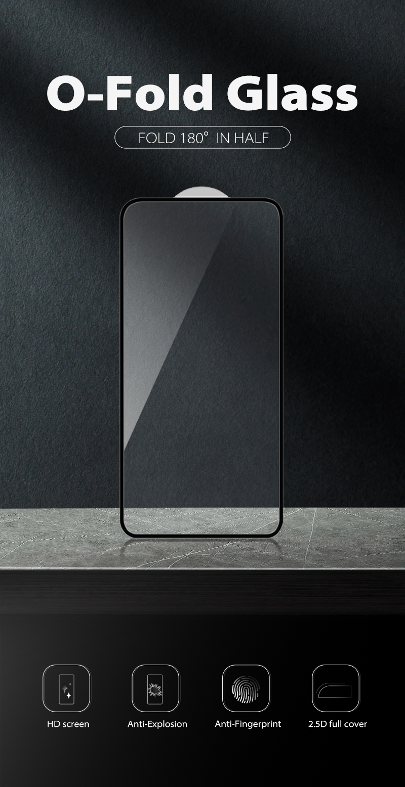 180 Degree Folded O Shape Mobile Phone Tempered Glass 11 12 13 14 Pro Max Screen Protector For IPhone