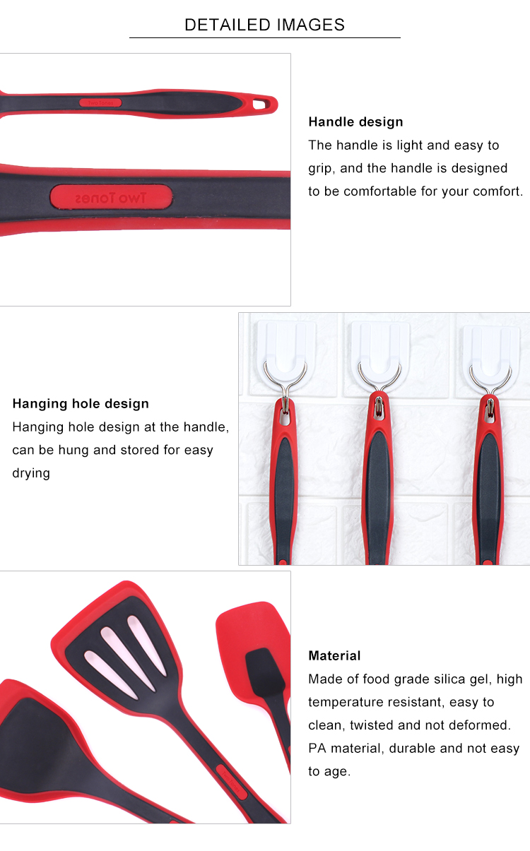 Non Corrosive BPA Free Silicone Kitchen Utensils Set