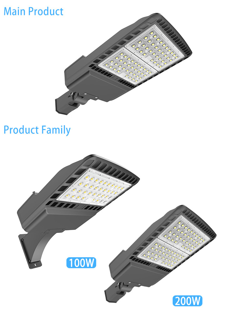Shoe Box Type 200w LED Street Light , Smart Outside Street Lamps Die Cast Aluminum Shell
