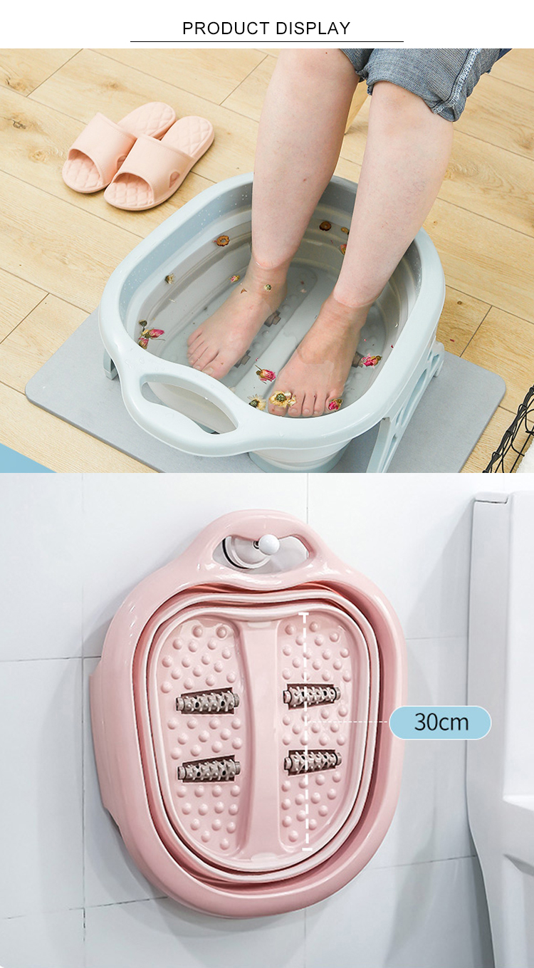 1KG Portable Plastic Foldable Foot Massage Bucket