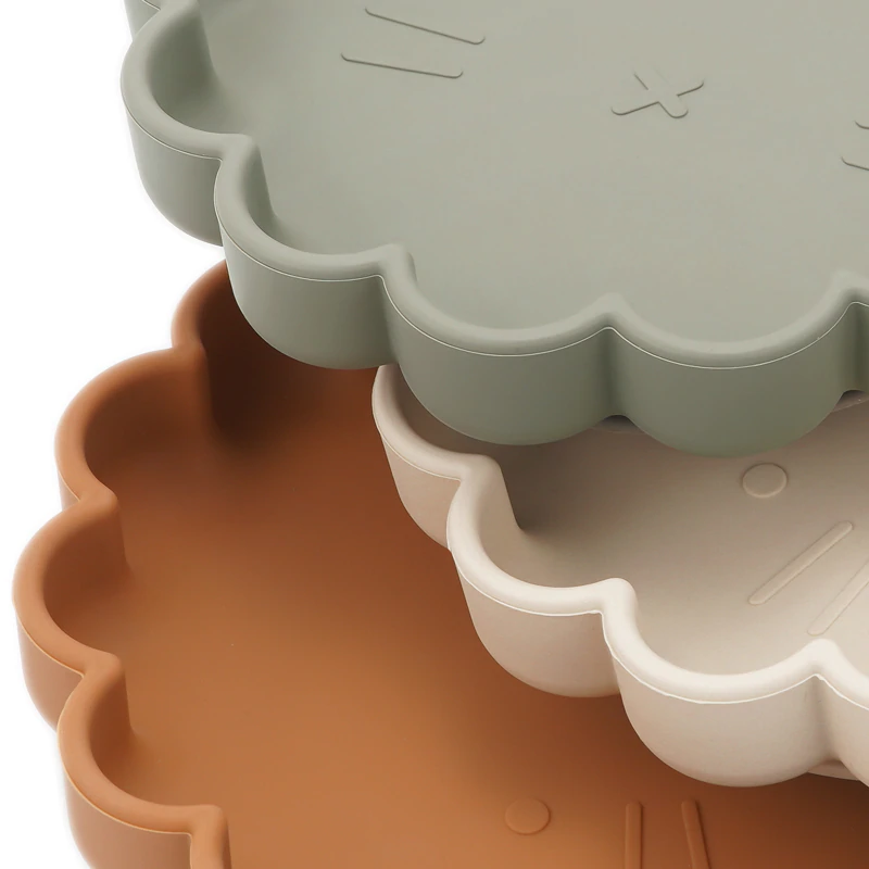 Eco Friendly Suction Toddler Silicone Plates Soft For Baby Dinner OEM