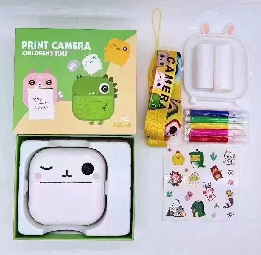 Kids Instant Printing Digital Camera, 2.4 Inch Selfie Screen 1080P HD Camera Birthday Christmas Gift
