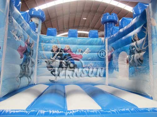 Frozen Theme Inflatable Bounce House With Slide Environmental Friendly