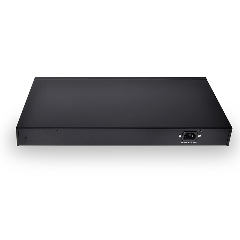 28-port Gigabit switch IEEE 802.3af/a standard 370W power backplane bandwidth 52 Gbps uplink port POE switch