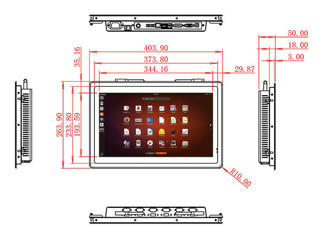 15.6-Inch Panel-Mount Linux Touch Screen for Smart Manufacturing and Digital Signage