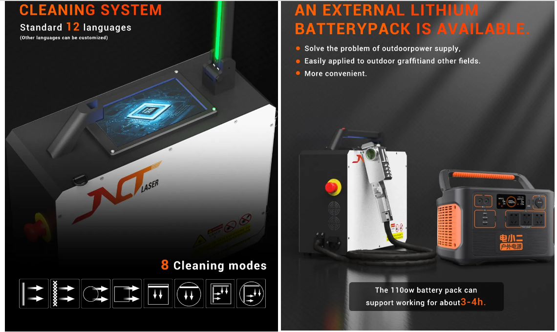 Powerful 50W Pulsed Laser Rust Removal Machine for Surface Paint Cleaning Mini Fiber Laser Cleaning Machine