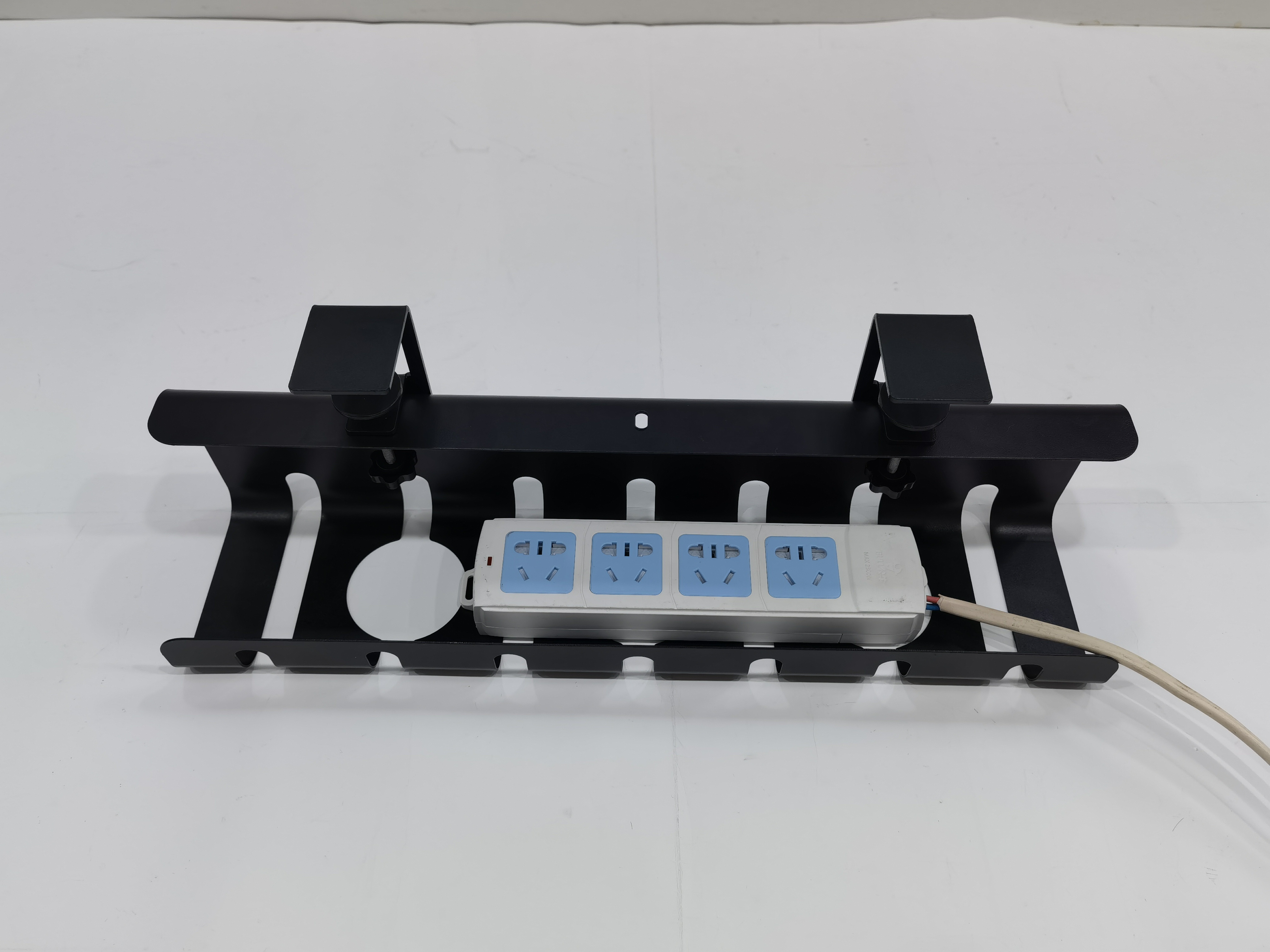 NO Drill Under Desk Cable Organizer Tray Sturdy Wire Management and C CLAMP