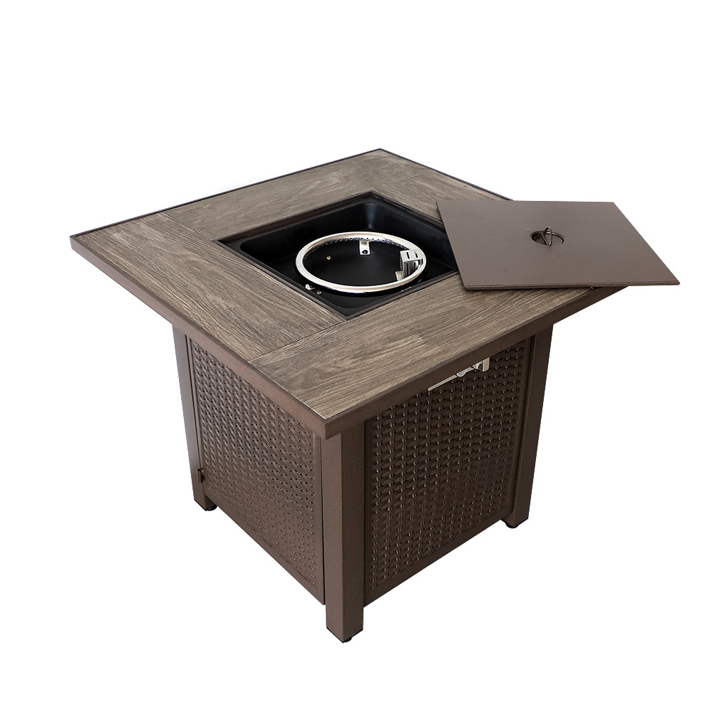 Outdoor Propane 50,000 BTU Square Gas Fire Pit For Patio Garden Backyard
