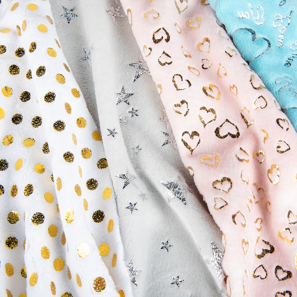 2000 Meters Minimum Order Customizable Density Polyester Gold Bronzing Embossed Fabric