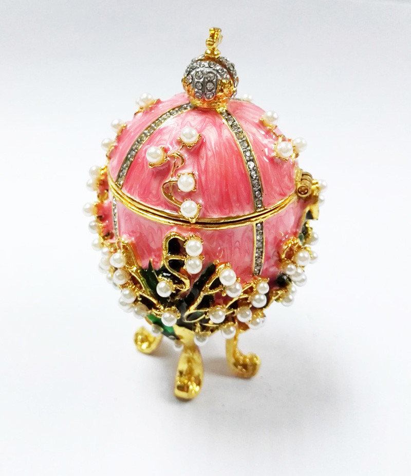 Enameled Easter Egg Jewelry Box wholesale easter egg metal Faberge Egg Jewelry Boxes Trinket Boxes decor metal gift