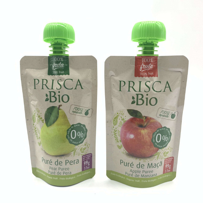 Organic Fruit Puree Squeeze Baby Food Spout Pouch Reusable Juice Beverage Doypack Bag