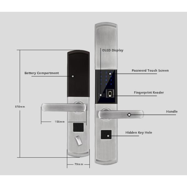 Sliding Cover Protection Fingerprint Door Lock , Intelligent Password Door Lock
