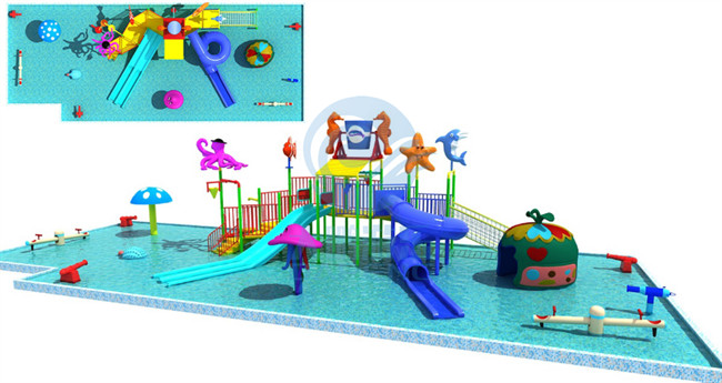 Children Backyard Spray Park 25 Sqm Mushroom Style With Water Fountain