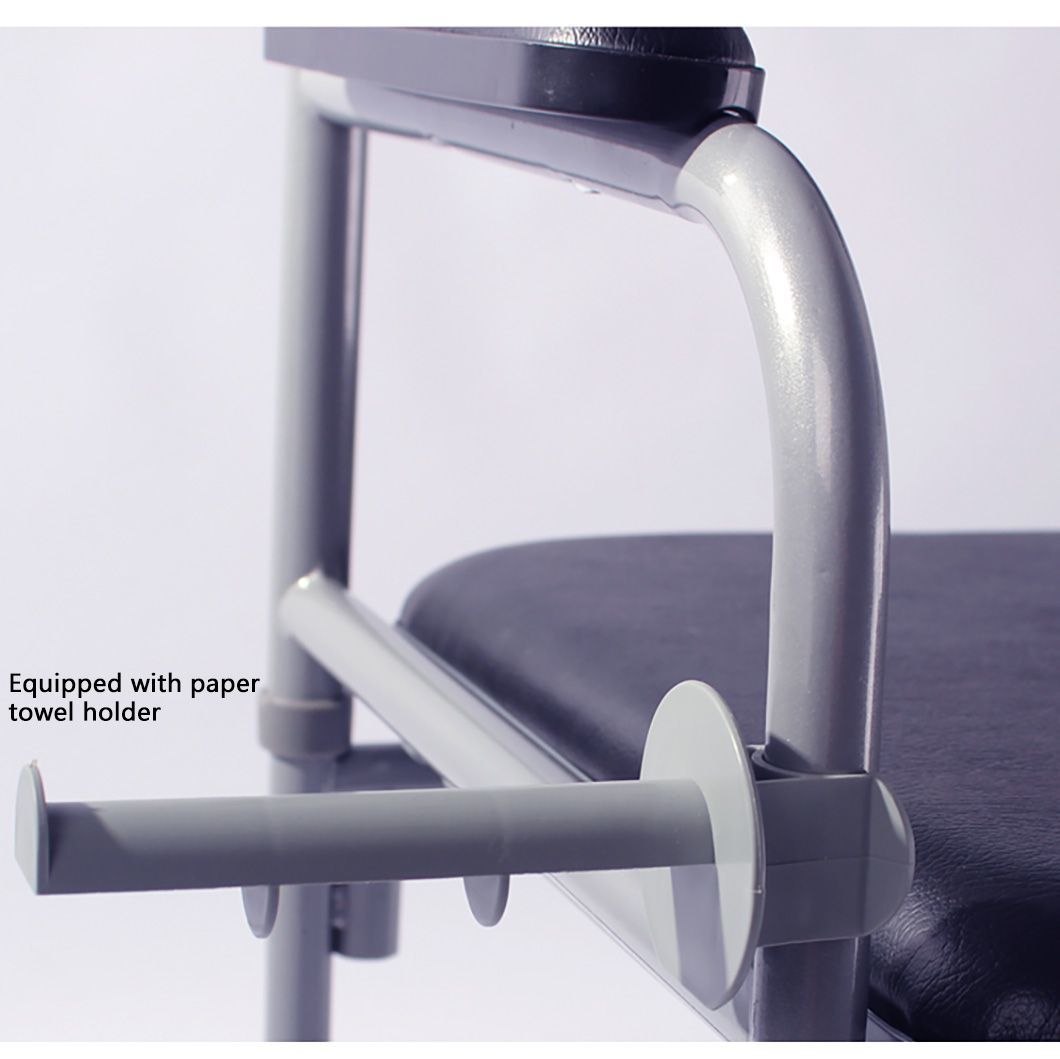 Height Adjustable Commode Toilet Chair Folding Commode Chair for Elderly Disabled
