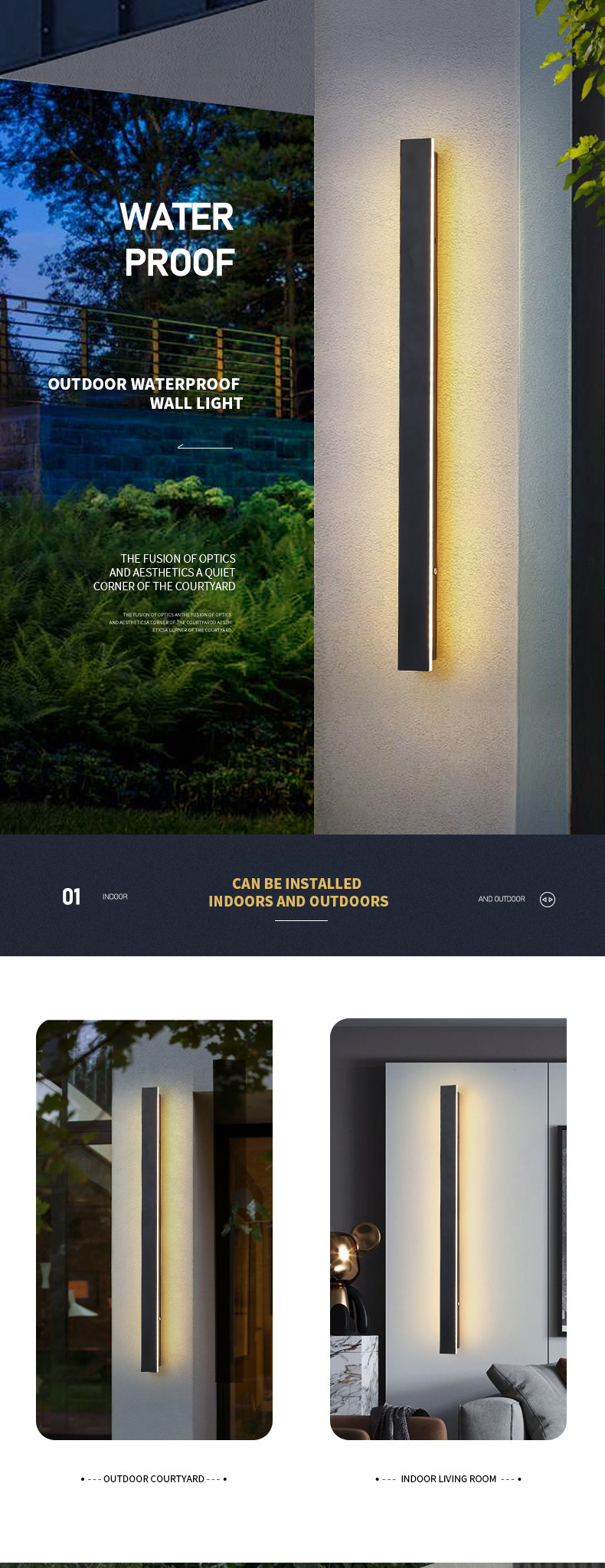 30w 38w 45w 60w 70w Outdoor Waterproof LED Wall Lights For Bedroom