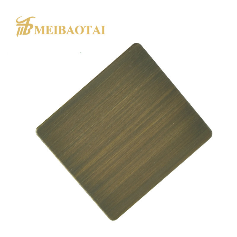Gold Hairline Finish Stainless Steel Sheet , DIN 4x10 Sheet Of Stainless Steel
