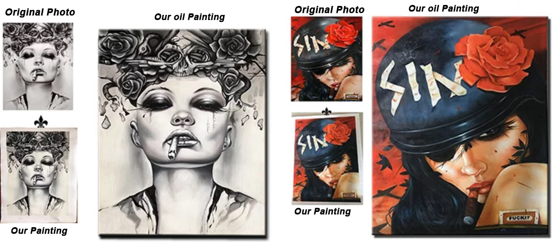 Abstract Impression Hand Painted Oil Painting 6 Color Print Flower Canvas Wall Art Painting