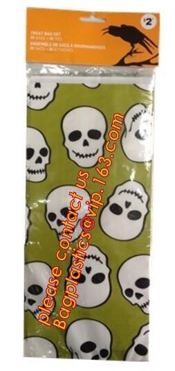gravure printing halloween party bag, cute design food grade plastic cookie packing,halloween shrink cello treat bags fo