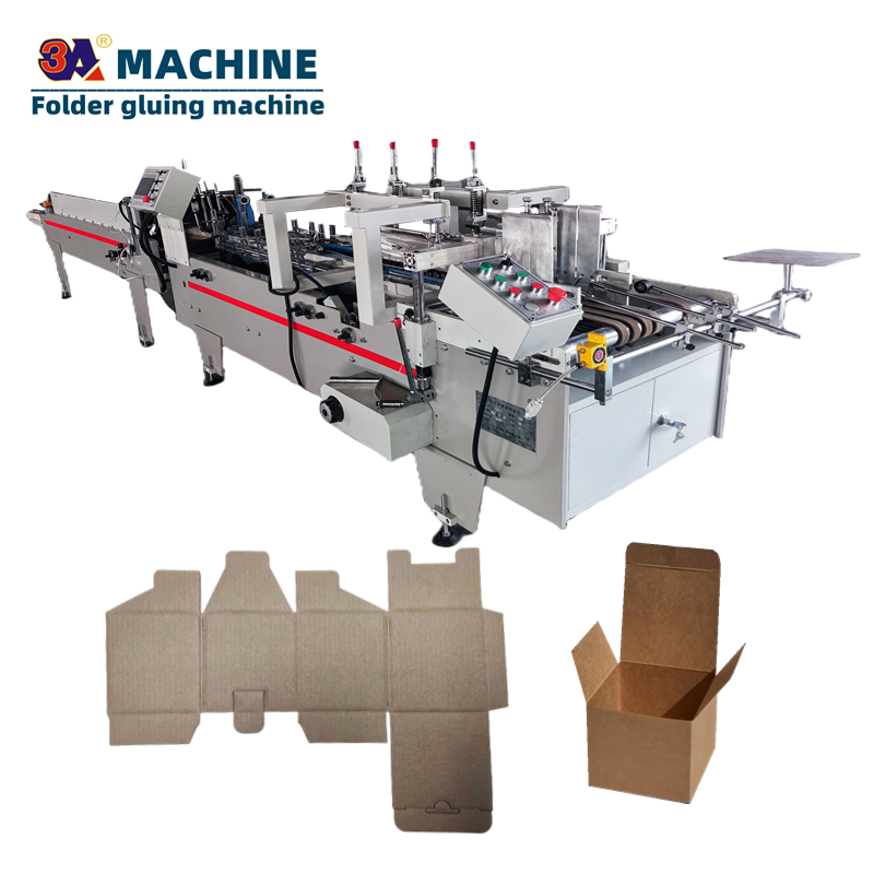 Automatic Mini Corrugated Box Folder Gluer Paper Forming Machine Folding Gluing Machine