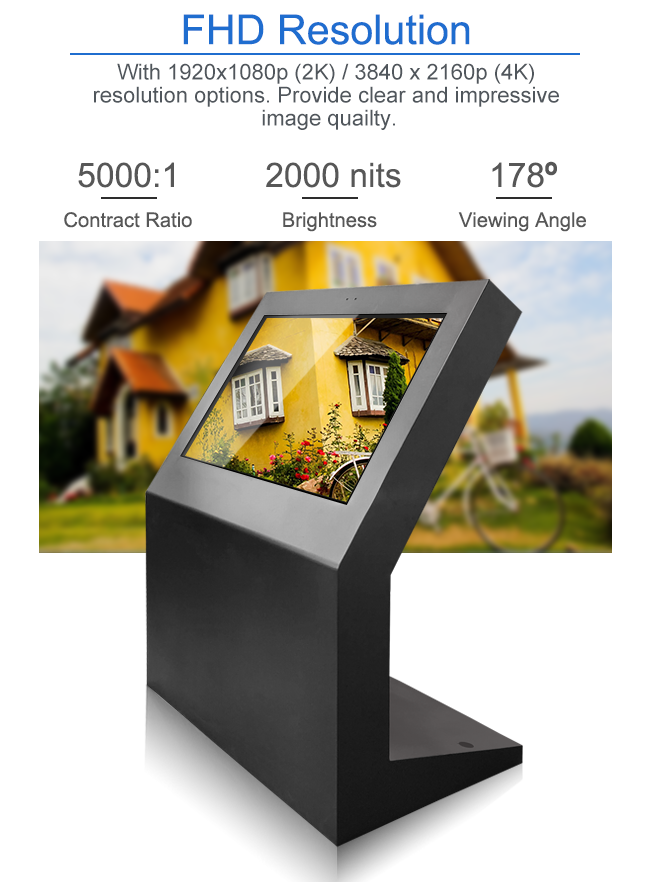 ROM 16GB 55" Outdoor LCD Digital Signage Multi Languange Android/ Windows/ Linux