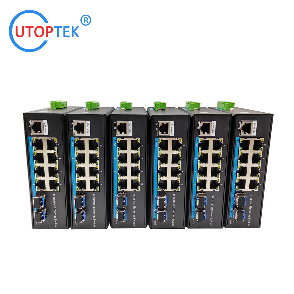 UT28GMP-SFP L2 Managed Industrial 2x1000M SFP port+ 8x10/100/1000M RJ45 POE port +1xConsole port -40 ~+85 ℃ POE Switch