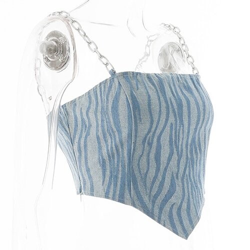 OEM European And American Style Women'S Chain Navel Vest Female Open Back Short