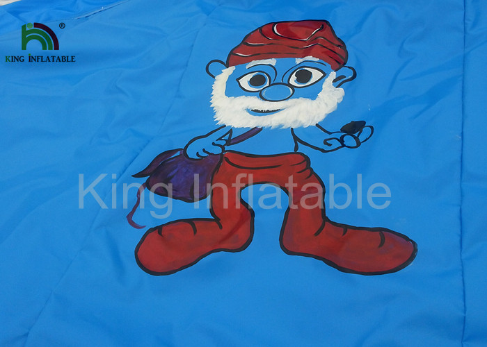 Blue Crazy Fun Surf Inflatable Dry Slide With Digital Printing , Inflatable Dry Slide