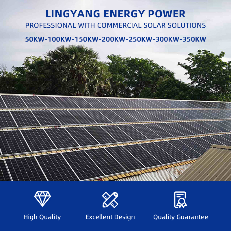 Grid Tie Solar Panel Hybrid System Ground Mounting Industrial 200KW 250KW