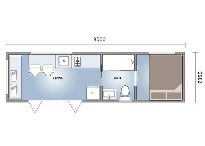 EN-1090 Beach Retreat Tiny House On Wheels With Bedroom Bathroom Outdoor Camping