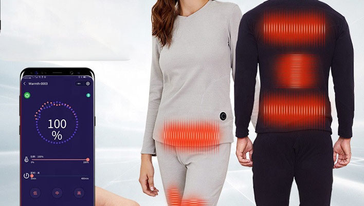 Long Sleeve Electric Heated Clothes Suit Graphene Film Material 65degree SHEERFOND