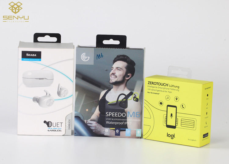 Handmade Mobile Accessories Packaging Headphone Earphone Box With Hook