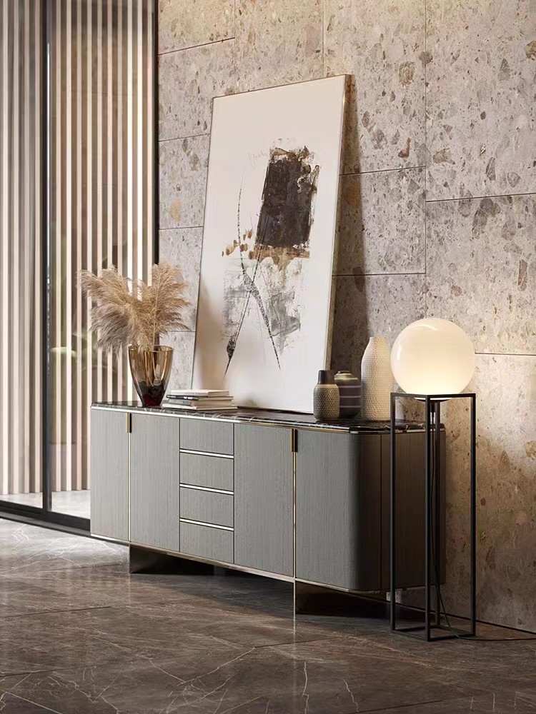 Modern Kitchen Marble Cabinets Wooden Italian Upholstery Sideboard Cabinets