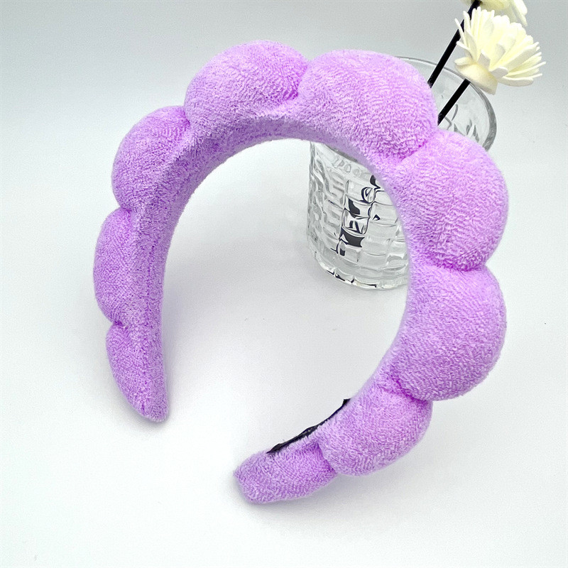 Spa Headband for Women Sponge Puffy Makeup Headband Spa Headband Terry Towel Cloth Fabric Head Band Yoga Washing Face