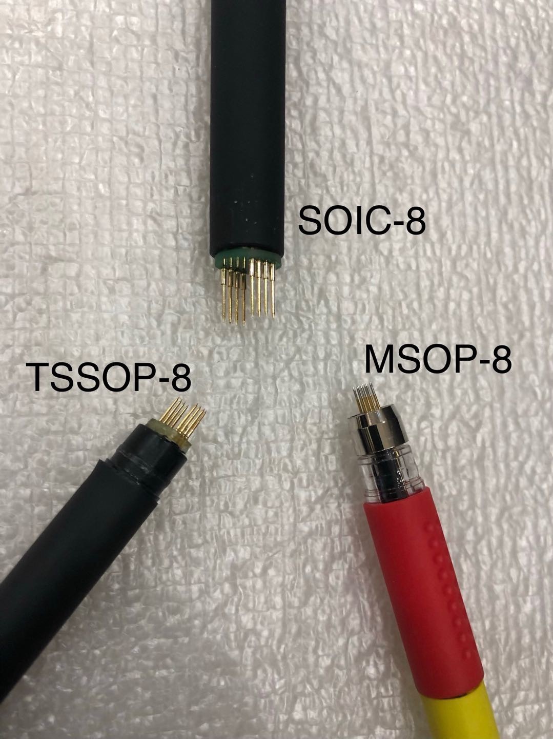 MSOP8 pogo pin adapter yellow cover with GUIDE CAP used for in-circuit PROGRAMMER EEPROM FLASH
