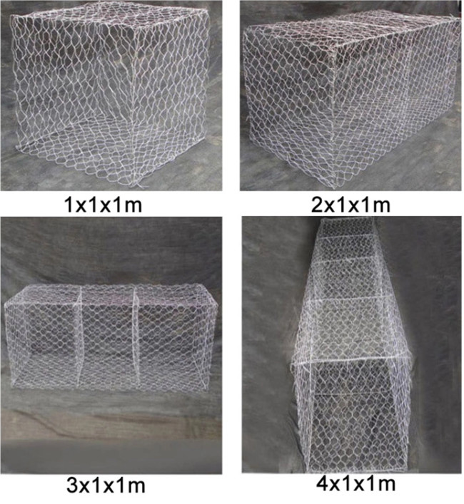 60mm×80mm 4x1x1m Hexagonal Gabion Box PE Coated For Shoreline Protection