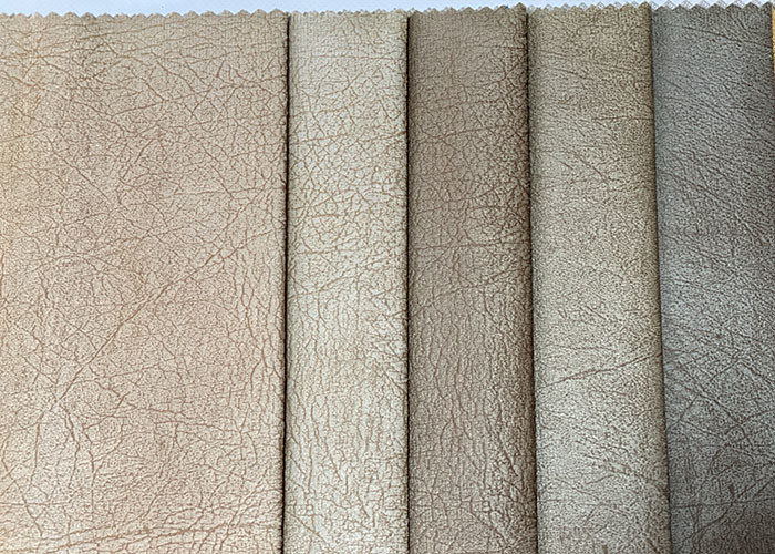 Plain Sweat Leather Sofa Fabric 150gsm Faux Suede Upholstery Fabric