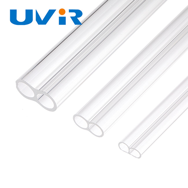 Heat Resistant Transparent Quartz Tube , Clear Twin Tube Infrared Lamps