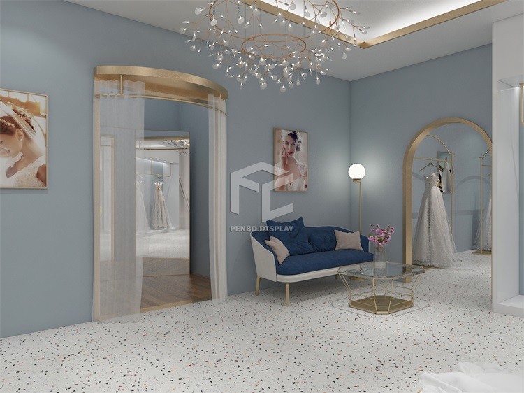 CNC Bridal Store Display Stands For Garments Shop Decoration