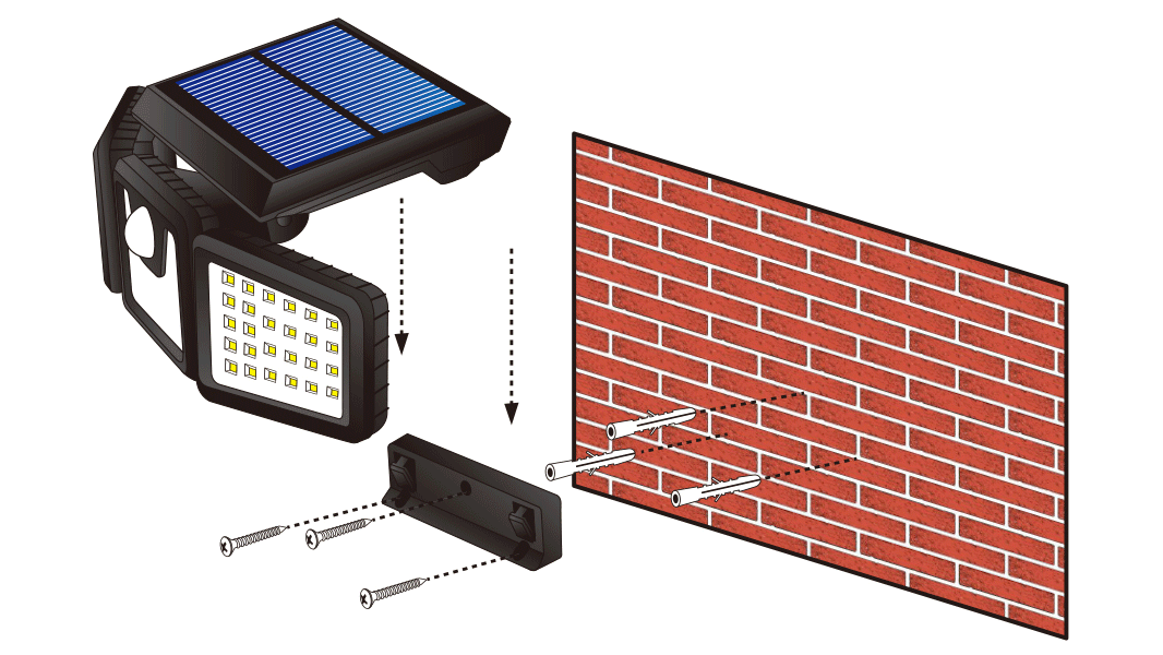 Outdoor solar wall light garden light