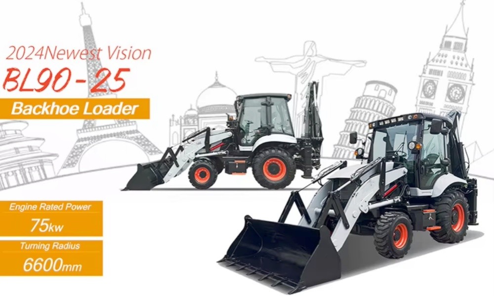 Bl90-25 Loader Machine Earth-Moving Machinery Construction Four Wheel Drive Backhoe Loader