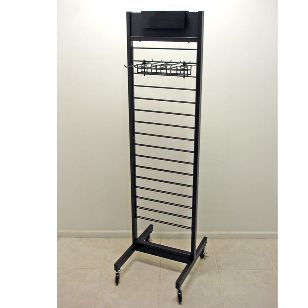 Triangle Mobile Display Stand Gridwall Display Rack With Wheels