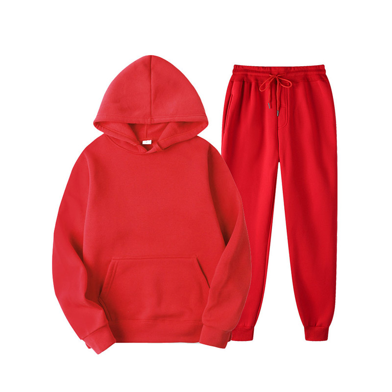 Unisex Loose Solid Tracksuits 80% Polyester 20% Cotton Hoodie With Front Pocket