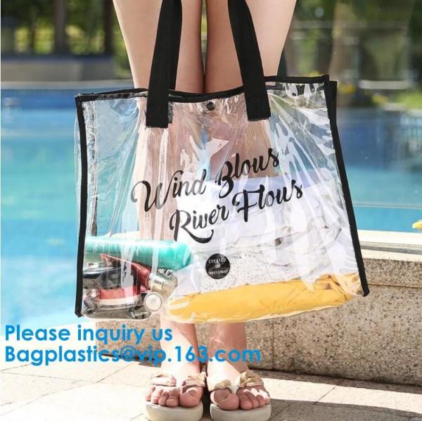 Quality PVC, Nylon, slider closure Stadium Bag, Clear tote Bag, Beach Bag Handbag, Travel & Gym Zippered Tote Bags for sale