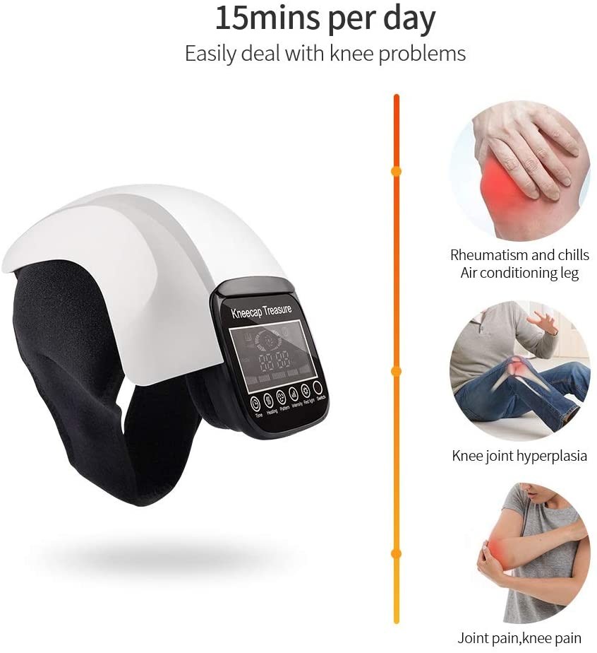 Hot Compress 4D Knee Joint Massager Air Compression Painess Relief 3000mAh