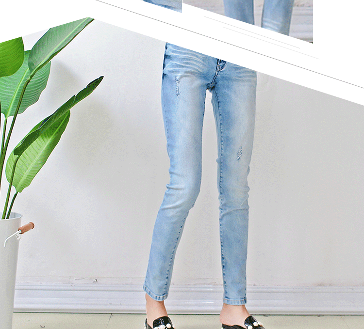 Bulk order china cheap price branded women jeans light blue fancy design ladies skinny jeans