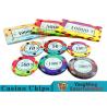 40 / 43mm Diameter Ceramic Casino Chips Bright Colors With Colors Available for sale