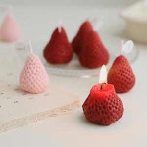 Buy cheap Red Pink Strawberries Soy Wax Carved Candle Aromatic Home Scented Handmad product