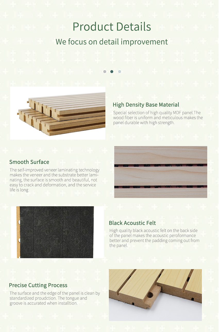 China wholesale oem available grooved modern sound proof wall natural oak wood acoustic panels for Auditorium